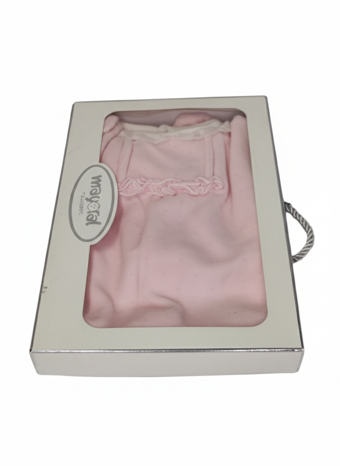 PELELE DE MANGA LARGA ROSA CON CUELLO DE ENCAJE