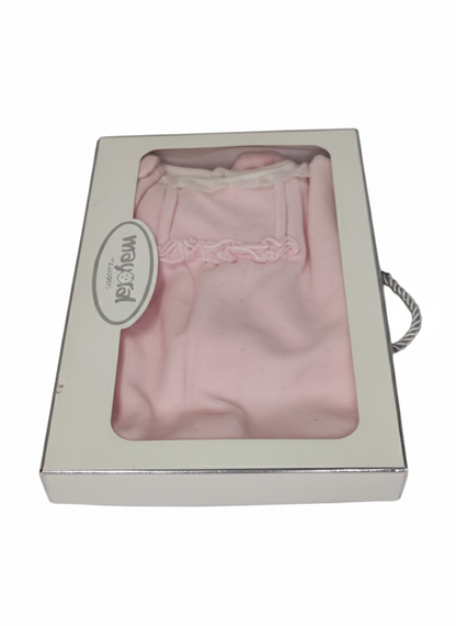 PELELE DE MANGA LARGA ROSA CON CUELLO DE ENCAJE