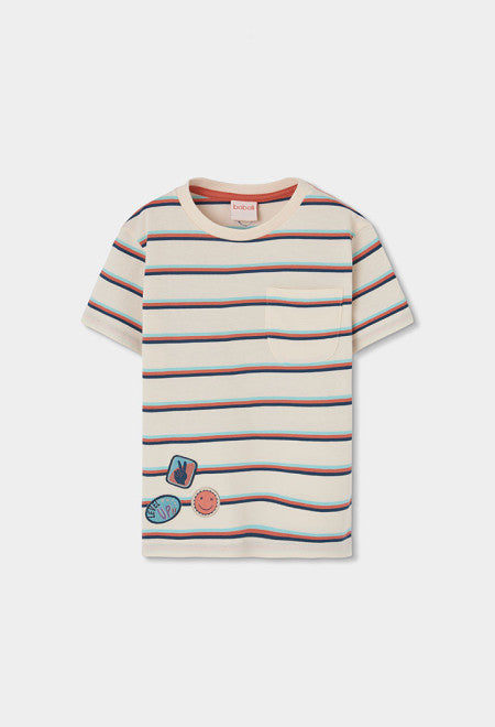 CAMISETA DE PUNTO LISTADO MULTICOLOR