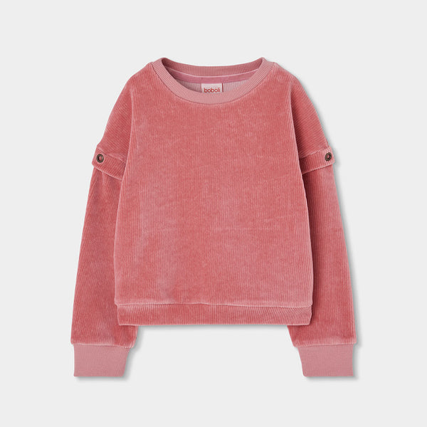 SUDADERA DE PANA ROSA PARA NIÑA