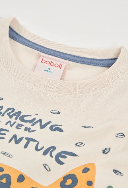 CAMISETA DE PUNTO BLANCA CON GATO