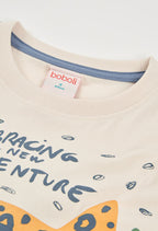 CAMISETA DE PUNTO BLANCA CON GATO