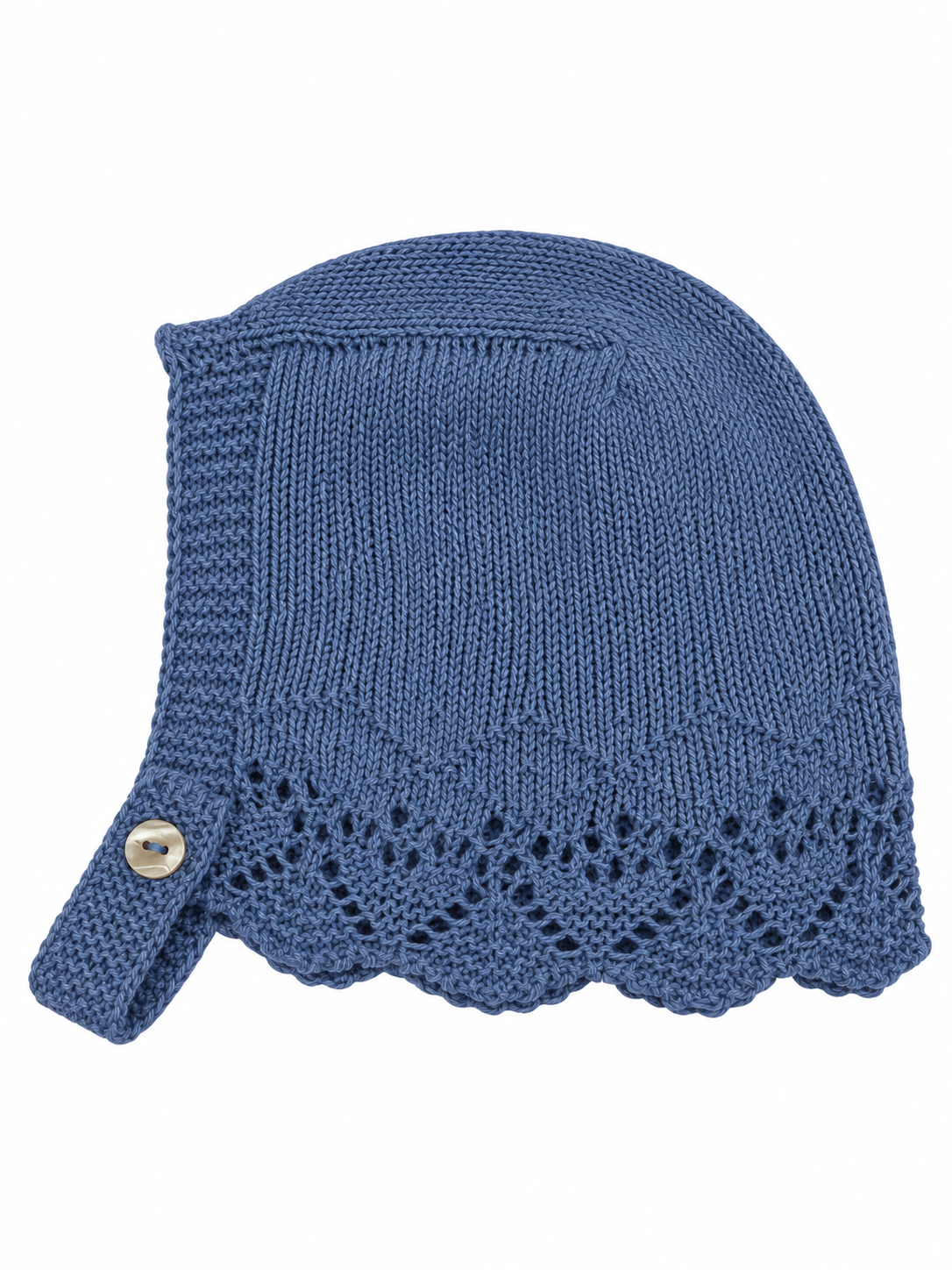 GORRO DE PUNTO PARA BEBÉ CON DETALLES CALADOS TURQUESA