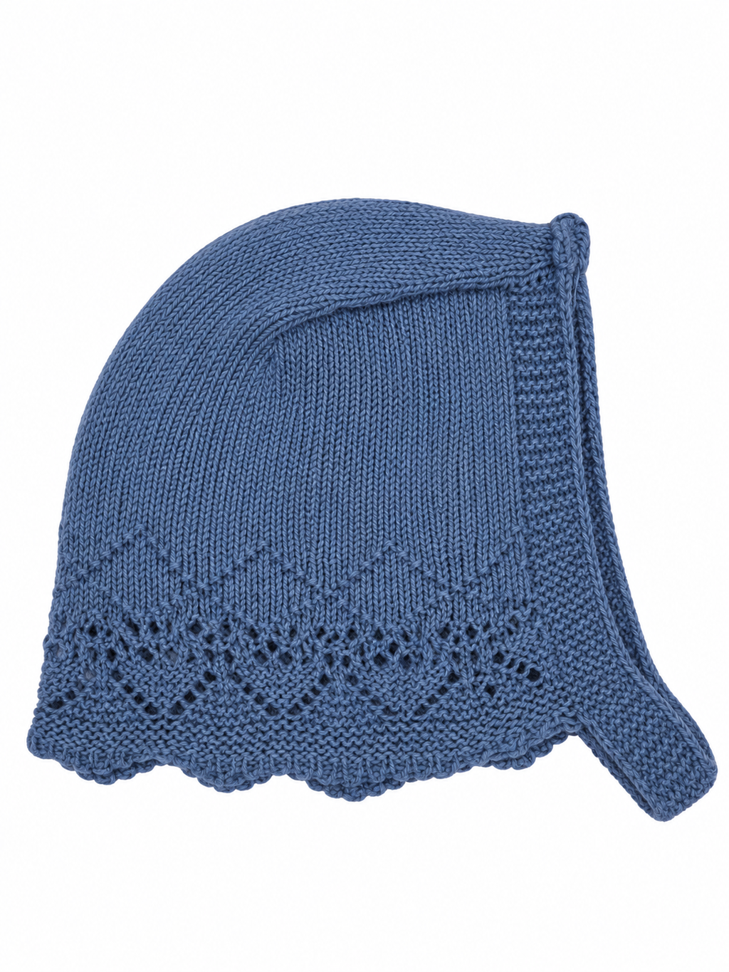 GORRO DE PUNTO PARA BEBÉ CON DETALLES CALADOS TURQUESA