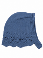 GORRO DE PUNTO PARA BEBÉ CON DETALLES CALADOS TURQUESA