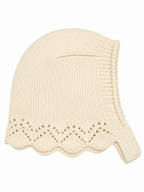 GORRO DE PUNTO PARA BEBÉ CON DETALLES CALADOS BLANCO ROTO